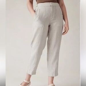 Athleta Voyager 100% Linen Pant Size 2 In Tan